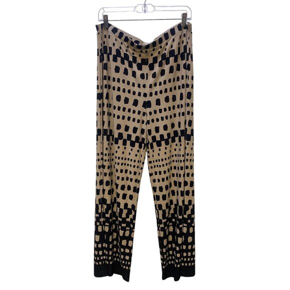 NWT Joseph Ribkoff Tan & Black Wide Leg Pants, Size 14 - Picture 1 of 4